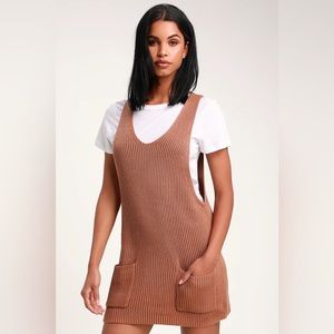 Lulus Florence Light Terra Cotta Mini Sleeveless Sweater Dress